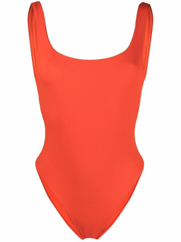 manokhi scoop-neck swimsuit - orange