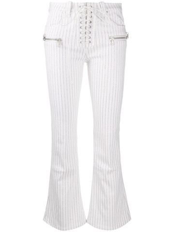 UNRAVEL PROJECT striped flared trousers in white