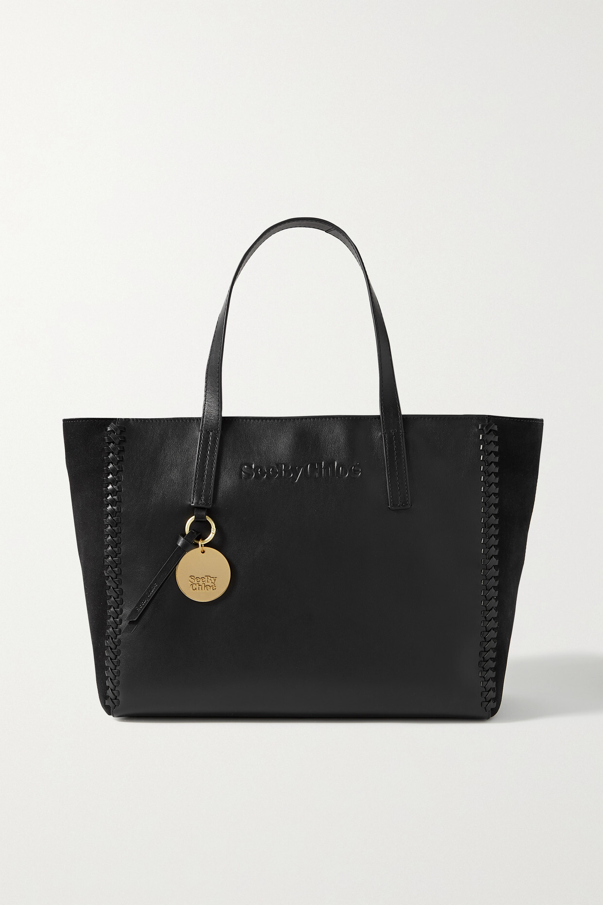 See By Chloé See By Chloé - Tilda Whipstitched Leather And Suede Tote - Black