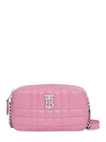 BURBERRY Mini Lola Quilted Leather Camera Bag in pink
