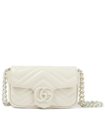 gucci gg marmont leather belt bag in white