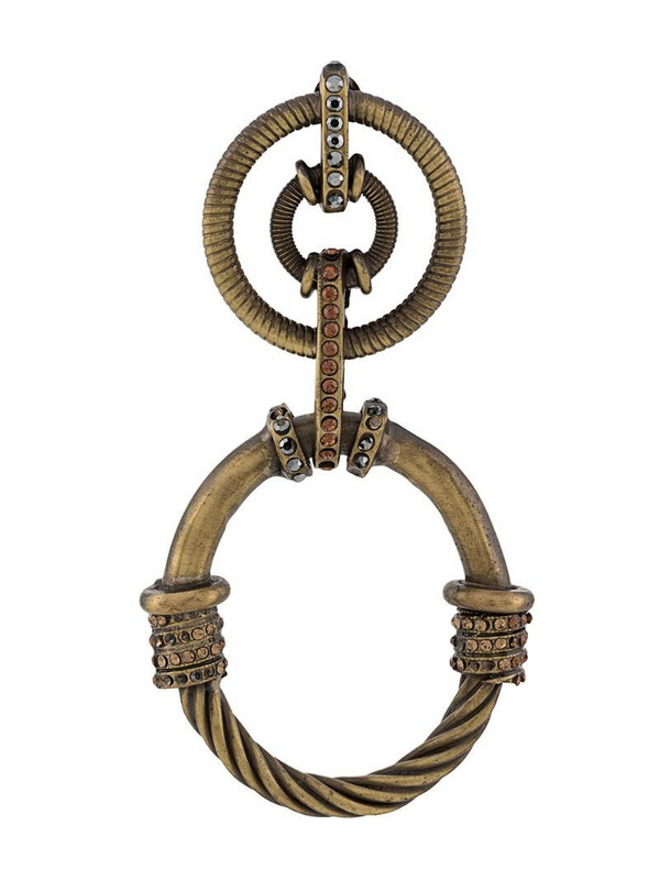 Gianfranco Ferré Pre-Owned 2000s embellished hoop earrings in gold