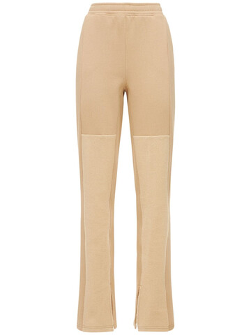 VAARA Patchwork Fleece Sweatpants in brown / beige