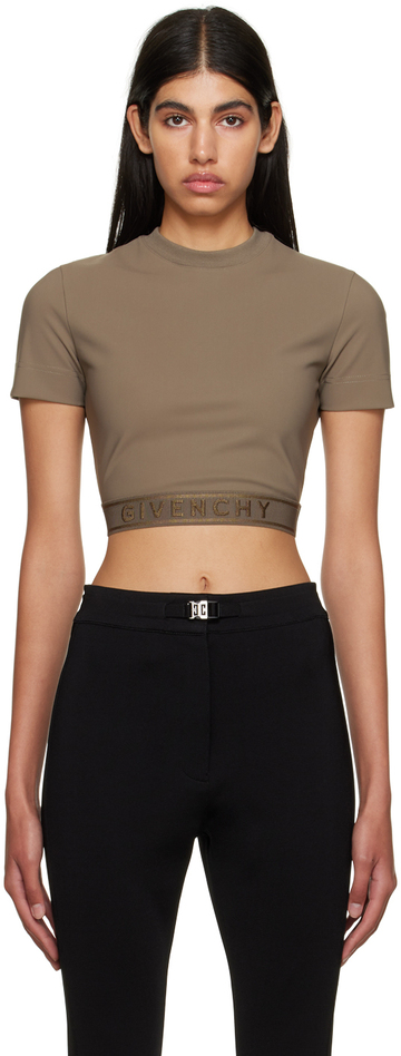 Givenchy Khaki Elastic T-Shirt in brown