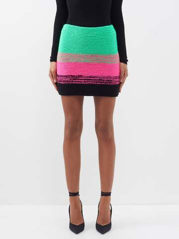 germanier - gradient knitted mini skirt - womens - black multi