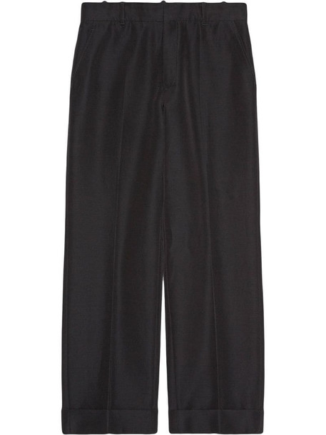 Gucci straight-leg cropped trousers in black