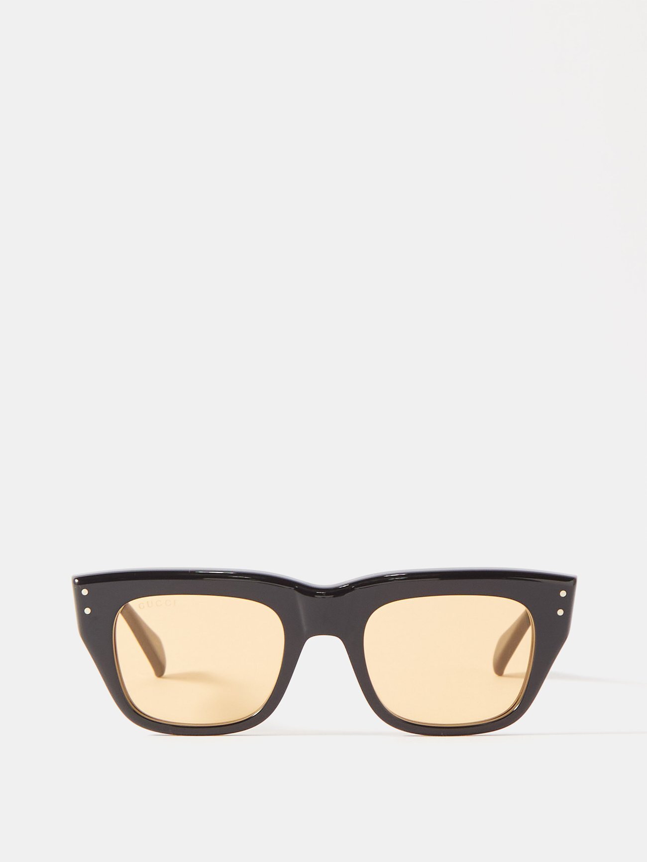 Gucci Eyewear - Square-frame Acetate Sunglasses - Womens - Black Yellow