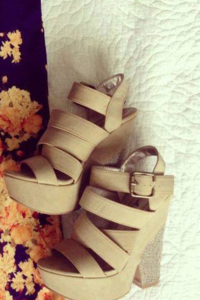 shoes light brown wedges