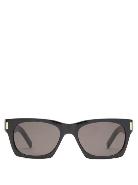 Saint Laurent - Rectangular Acetate Sunglasses - Womens - Black