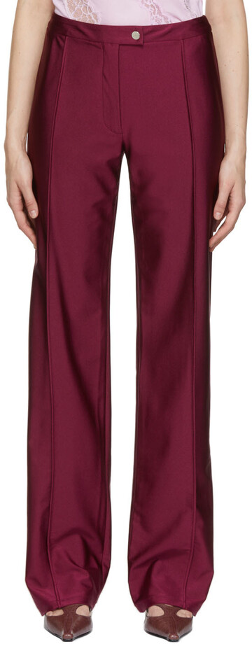 Vaillant Studio SSENSE Exclusive Burgundy Shiny Pants in purple