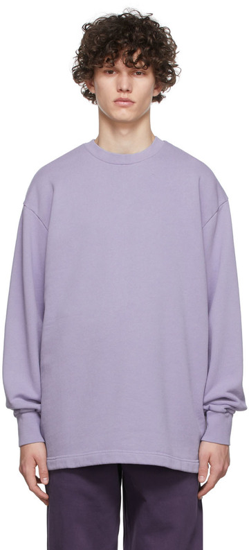 acne studios purple cotton sweatshirt in lilac