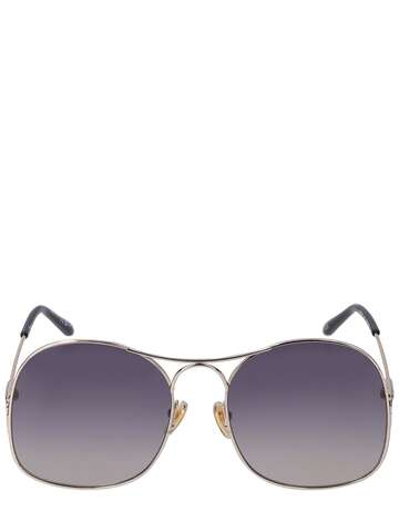 CHLOÉ Eyeshadow Oversize Metal Sunglasses in gold / grey