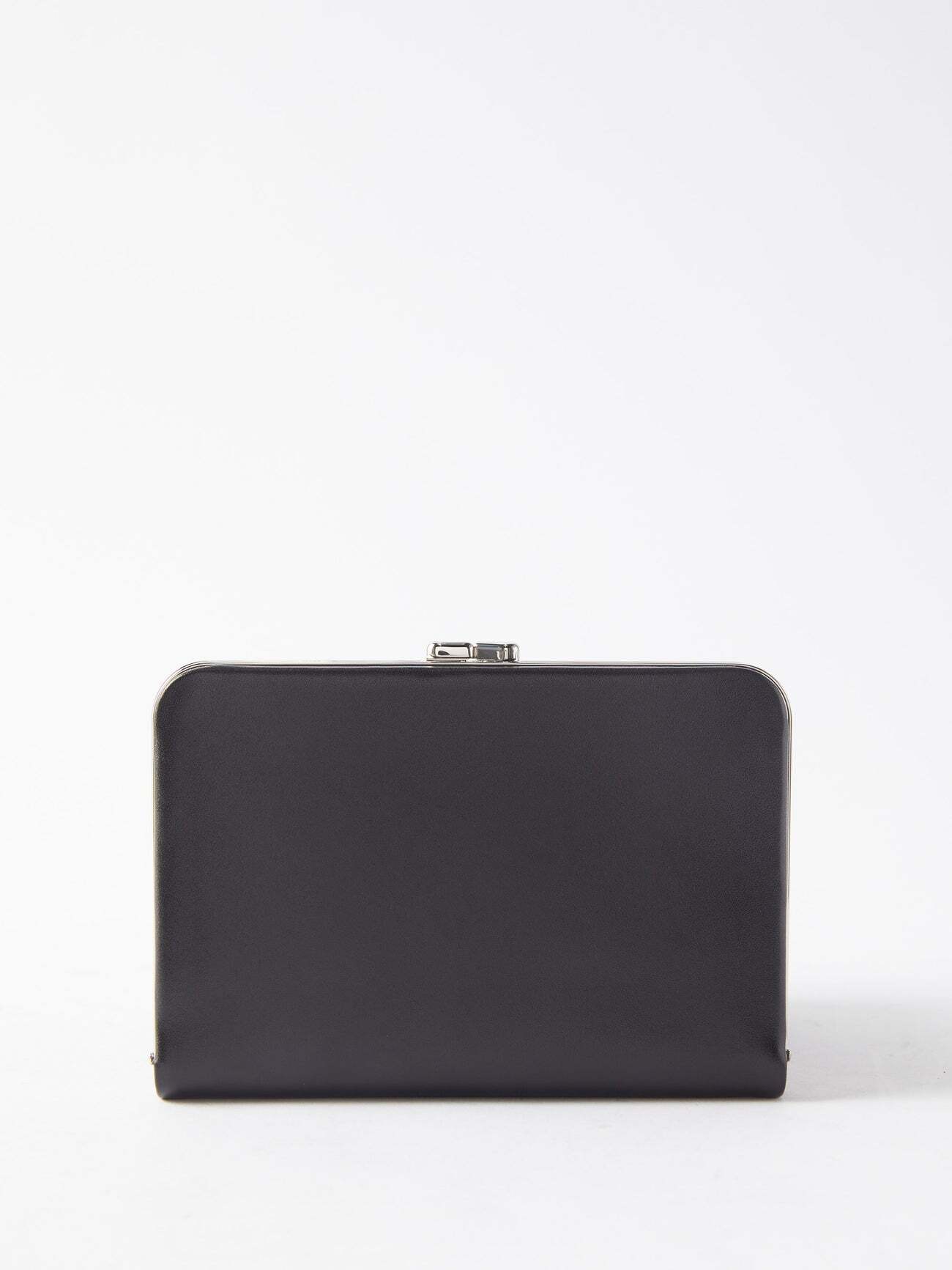The Row - Grained-leather Clutch Bag - Womens - Black