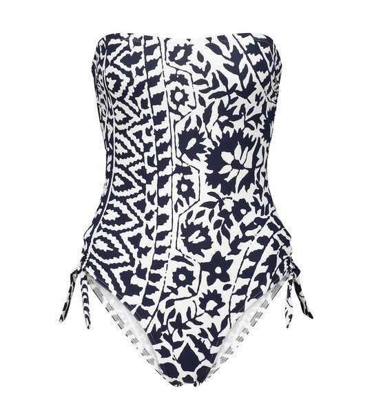 Eres Indira printed bandeau swimsuit in blue