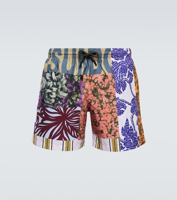 dries van noten patchwork printed swim shorts