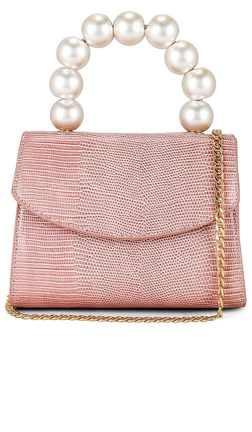 olga berg Peta Pearl Handle Bag in Blush in pink