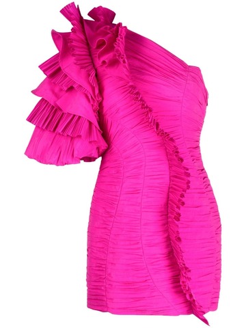 acler ascot ruffled minidress - pink