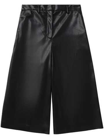 msgm cropped faux-leather trousers - black