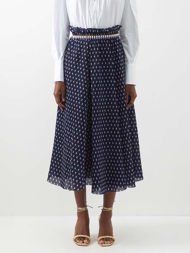 Zimmermann - Coaster Printed Linen And Silk-blend Organza Maxi Skirt ...