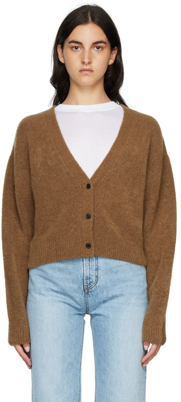 arch the tan brushed cardigan in camel