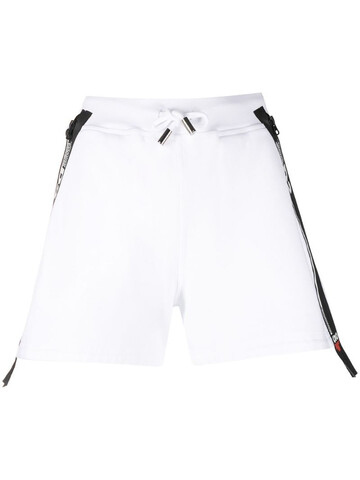 dsquared2 logo-tape cotton shorts in white