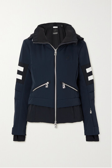 toni sailer - malou paneled striped hooded ski jacket - blue