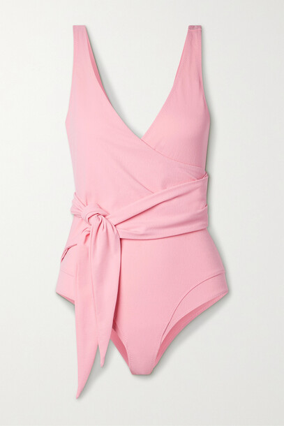 Lisa Marie Fernandez - Dree Louise Stretch-crepe Wrap Swimsuit - Pink