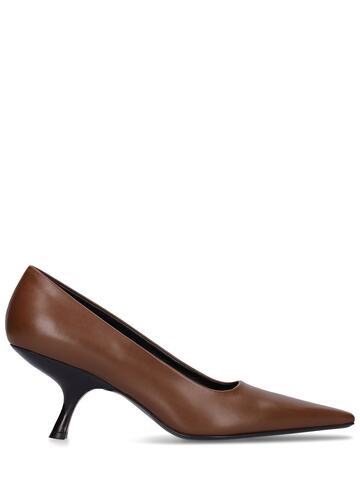 THE ROW 65mm Leather Pumps in brown