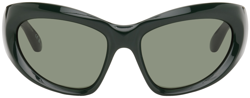 Balenciaga Green Wrap D-Frame Sunglasses