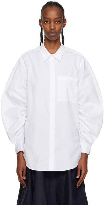 3.1 phillip lim white shirred shirt