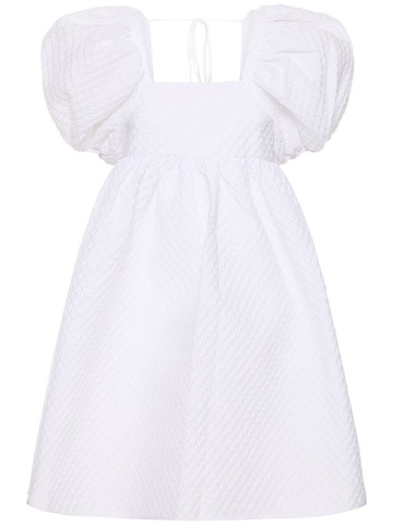 cecilie bahnsen tilde matelassé cotton blend mini dress in white