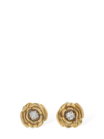 HATTON LABS Rose Stem Earrings in gold
