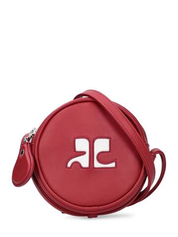 COURREGES Small Circle Leather Bag in red