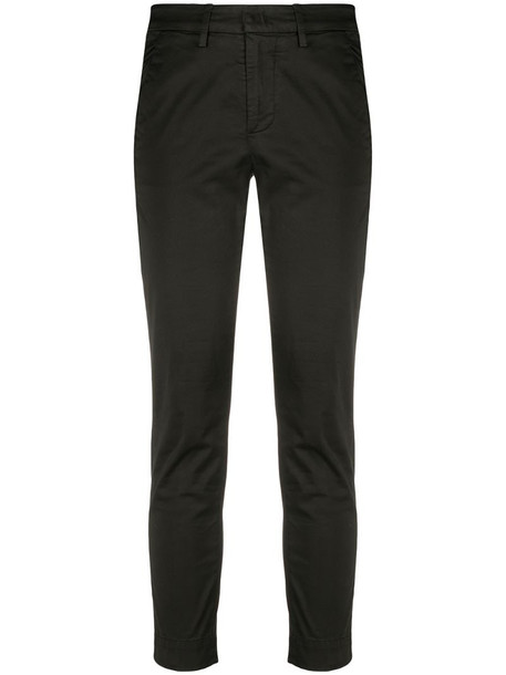 Dondup cropped mid-rise trousers in black