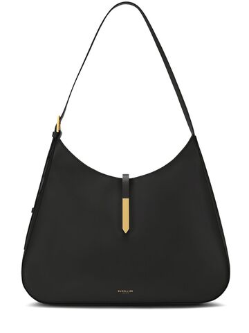 demellier large tokyo smooth leather shoulder bag in black