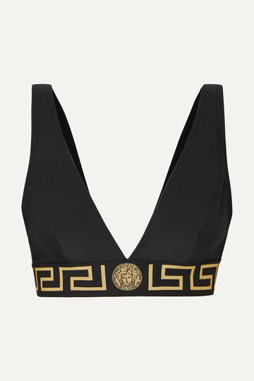 versace - triangle bikini top - black