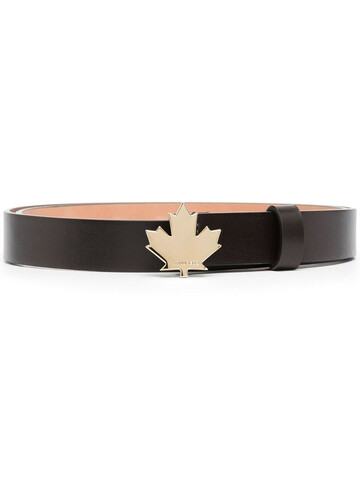 dsquared2 maple-leaf leather belt in brown