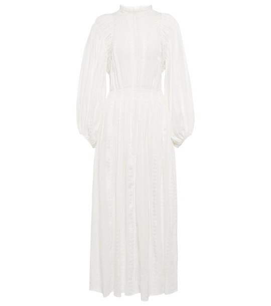 Isabel Marant, Ãtoile Jaena lace-paneled midi dress in white