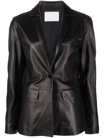 drome single-breasted polished-finish jacket - black