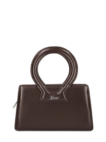 LUAR Anna Mini Leather Top Handle Bag in brown