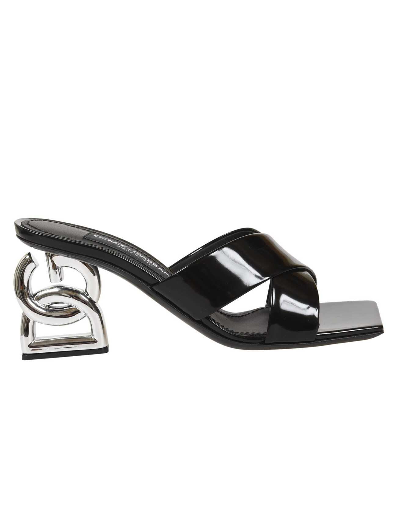 Dolce & Gabbana Dg Heel Cross Strap Sandals in nero
