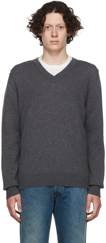 maison margiela gray cashmere sweater in grey