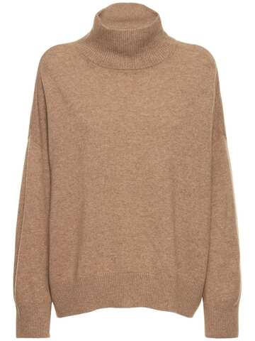 LOULOU STUDIO Murano Cashmere Turtleneck Sweater in brown