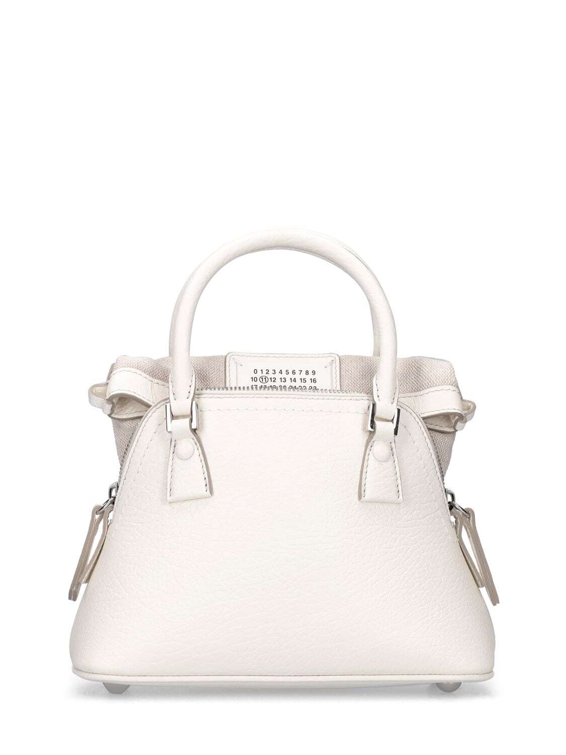 MAISON MARGIELA 5ac Micro Grained Leather Top Handle Bag in white