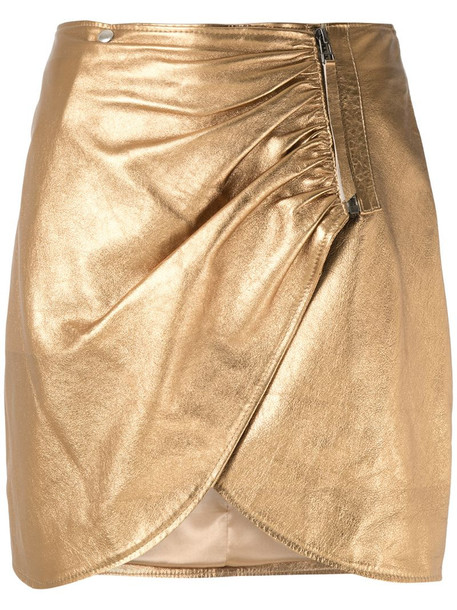 Olympiah Sauge metallic drape skirt in gold