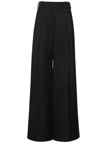 alexandre vauthier wide leg high waist tuxedo pants in black