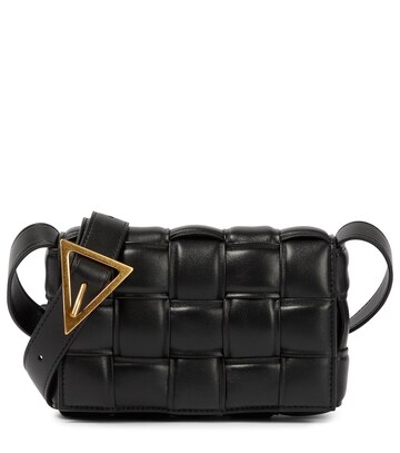 bottega veneta padded cassette leather shoulder bag in black