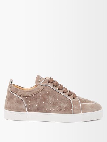 christian louboutin - rantulow studded suede trainers - mens - grey
