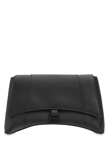 balenciaga medium soft hour leather shoulder bag in black