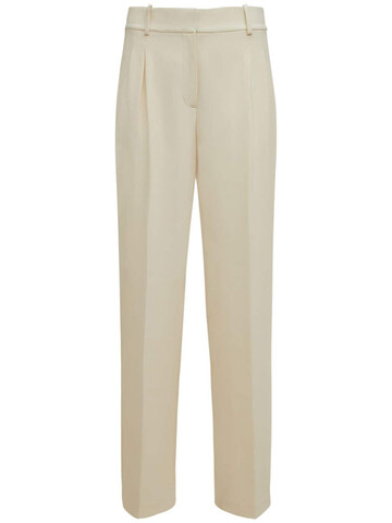 THEORY Double Pleated Wide Pants in white